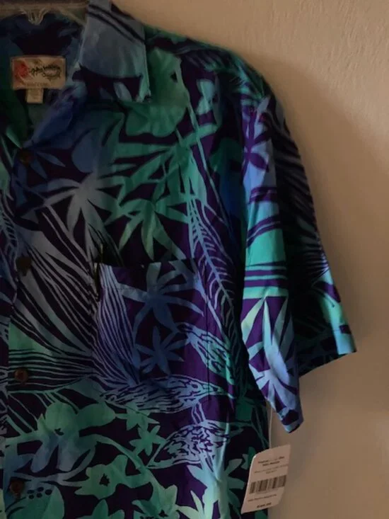 HILO HATTIE HAWAIIAN ORIGINAL ALOHA SHIRT MEN ALOHA FLOWER MADE IN HAWAII NWT XS - Picture 5 of 9
